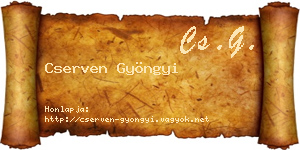 Cserven Gyöngyi névjegykártya